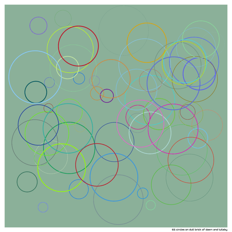 65 circles on dull brick of dawn and lullaby