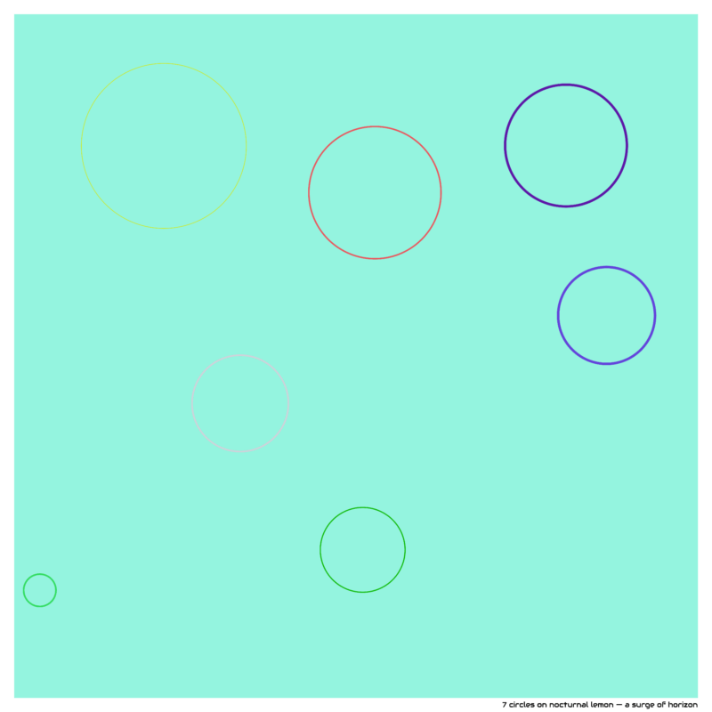 7 circles on nocturnal lemon — a surge of horizon