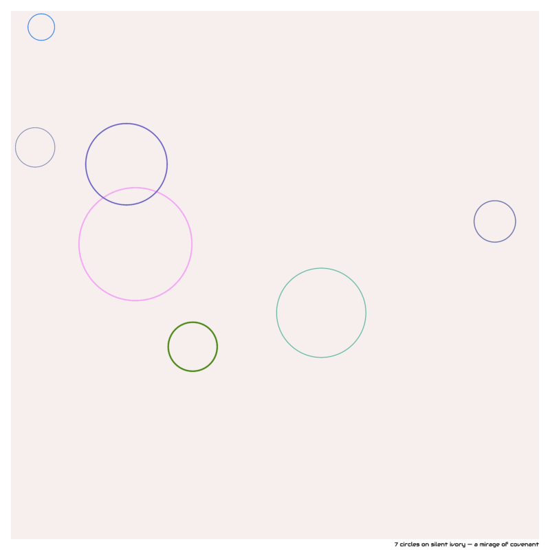 7 circles on silent ivory — a mirage of covenant