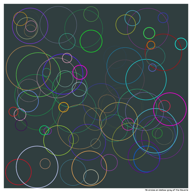 78 circles on Mellow gray of the Reverie