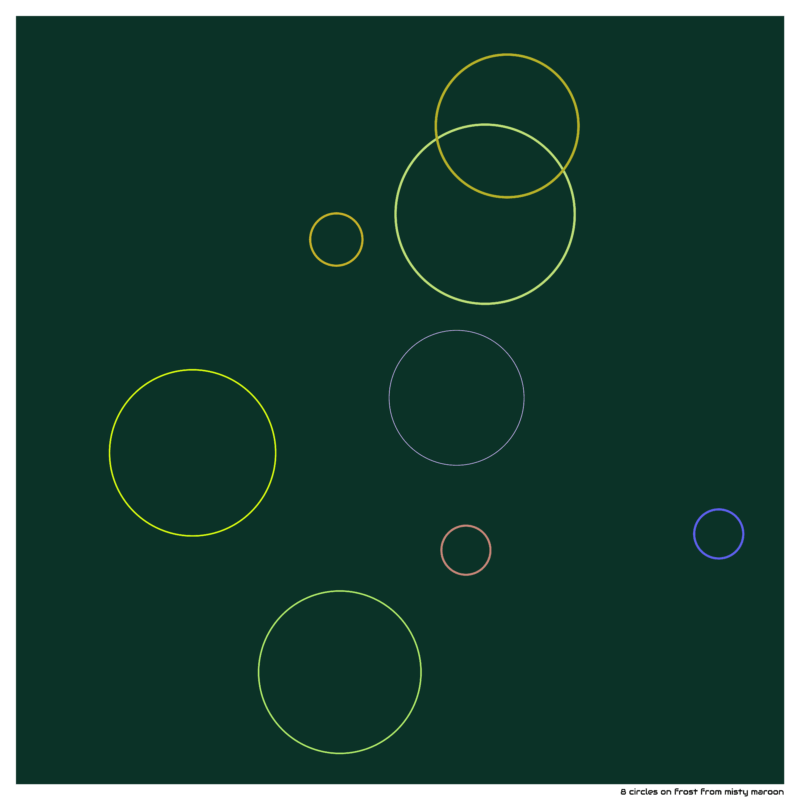 8 circles on frost from misty maroon