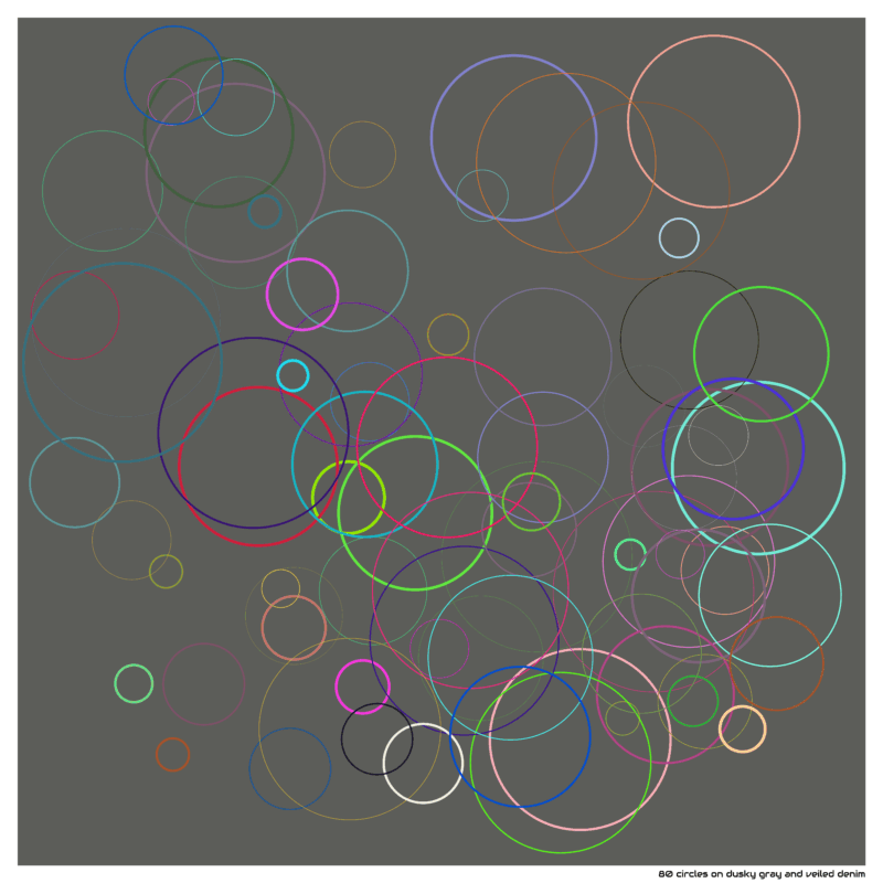 80 circles on dusky gray and veiled denim