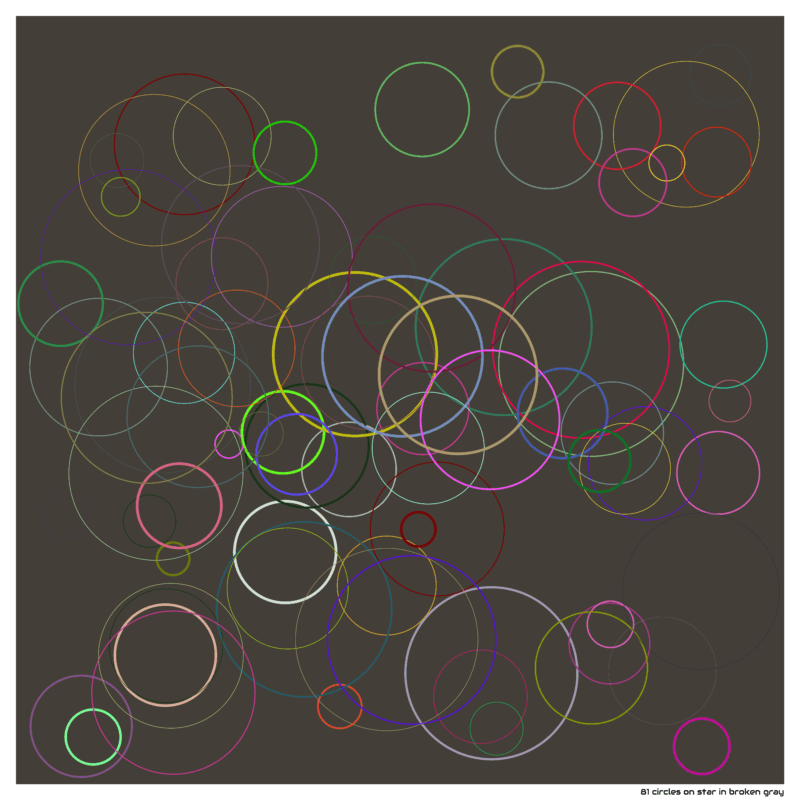 81 circles on star in broken gray