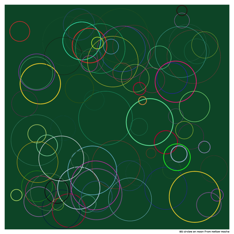 85 circles on moon from mellow mocha