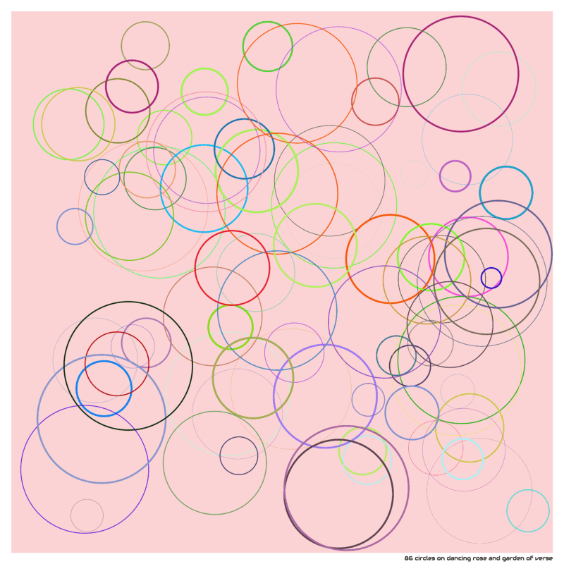 86 circles on dancing rose and garden of verse