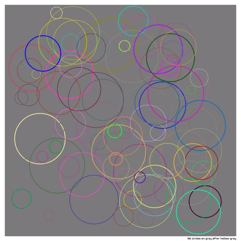96 circles on gray after hollow gray