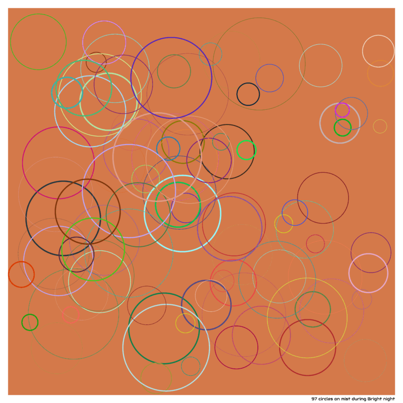 97 circles on mist during Bright night