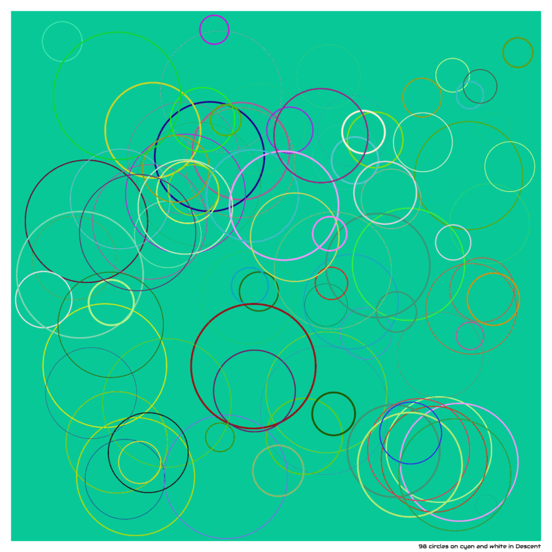 98 circles on cyan and white in Descent