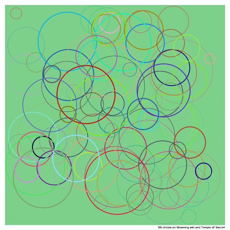 99 circles on Gleaming ash and Temple of Secret