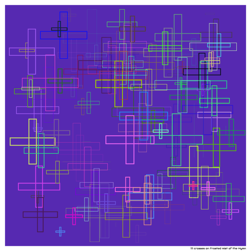 111 crosses on Frosted mist of the Hymn