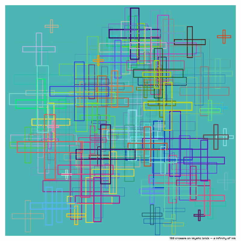 133 crosses on Mystic brick — a Infinity of Ink