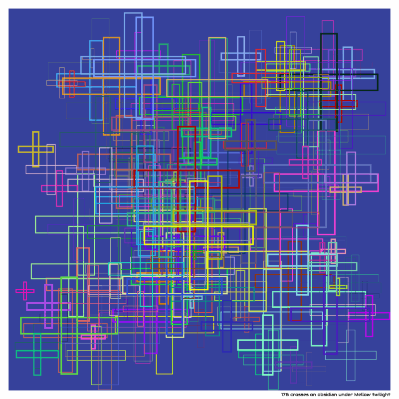 178 crosses on obsidian under Mellow twilight