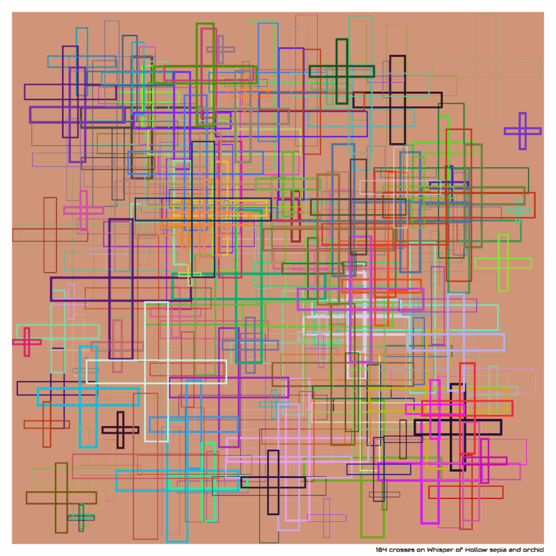 184 crosses on Whisper of Hollow sepia and orchid