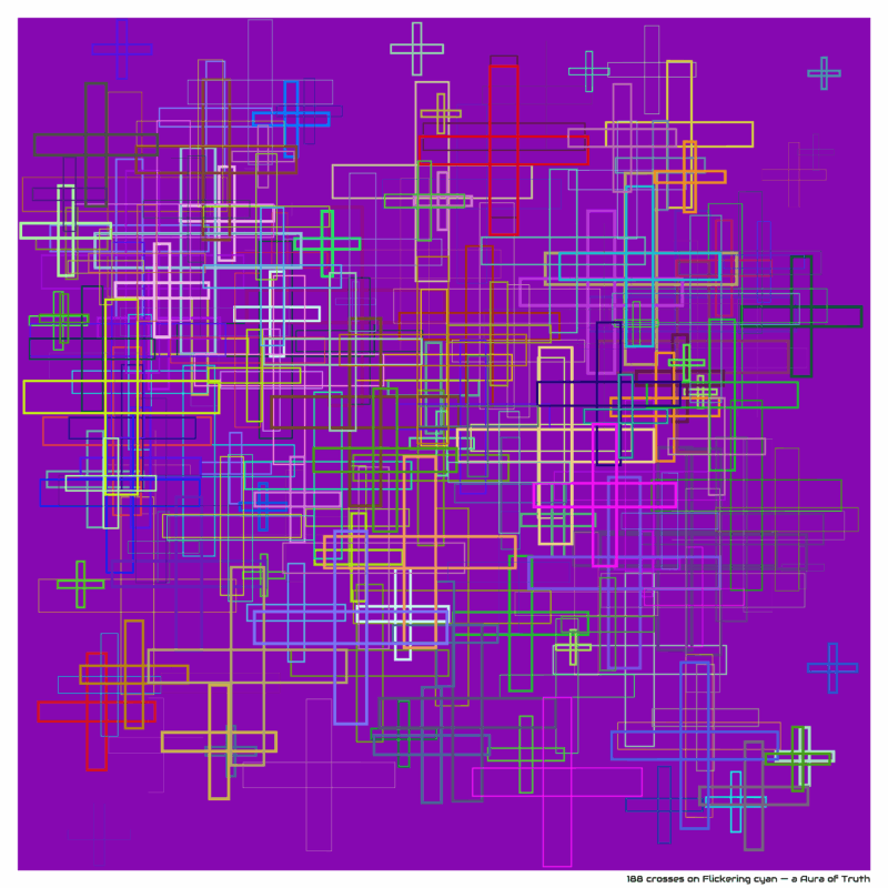 188 crosses on Flickering cyan — a Aura of Truth