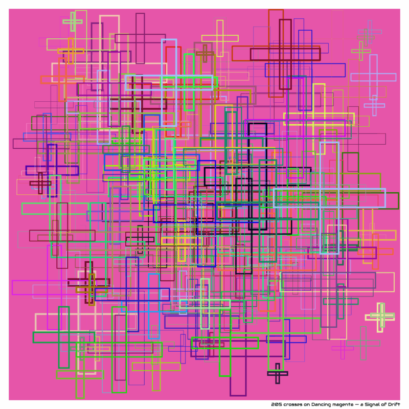 205 crosses on Dancing magenta — a Signal of Drift
