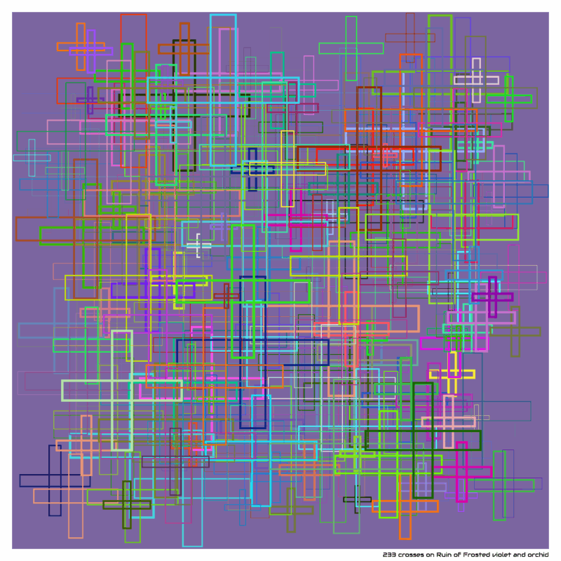 233 crosses on Ruin of Frosted violet and orchid