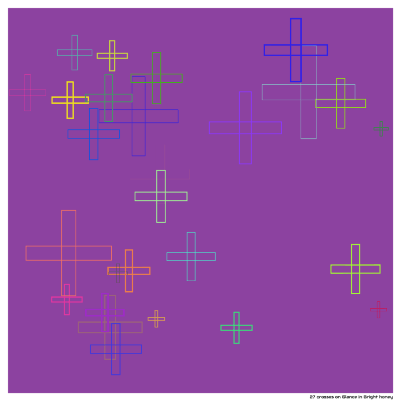 27 crosses on Glance in Bright honey