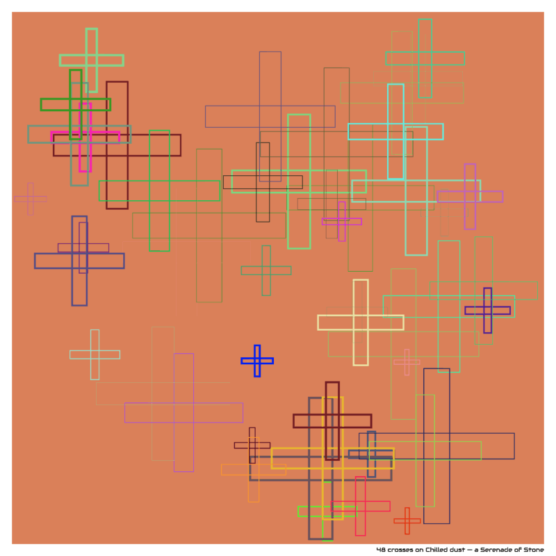 48 crosses on Chilled dust — a Serenade of Stone
