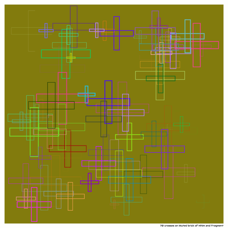 70 crosses on Muted brick of Whim and Fragment