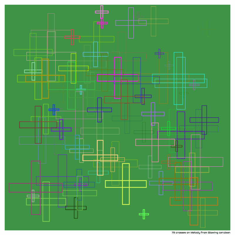 79 crosses on Melody from Glowing cerulean