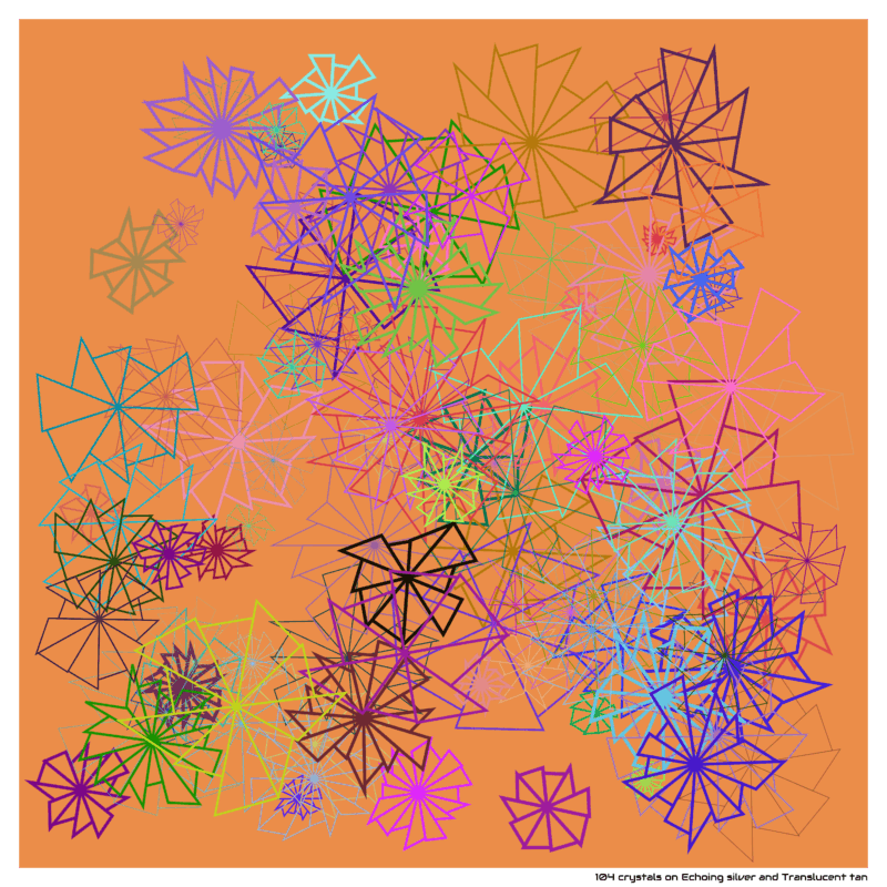 104 crystals on Echoing silver and Translucent tan