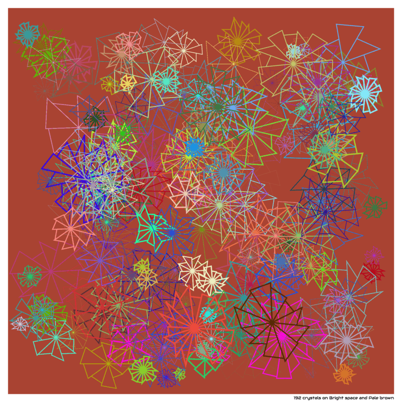 192 crystals on Bright space and Pale brown