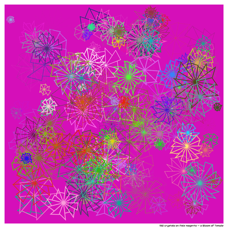 192 crystals on Pale magenta — a Bloom of Temple