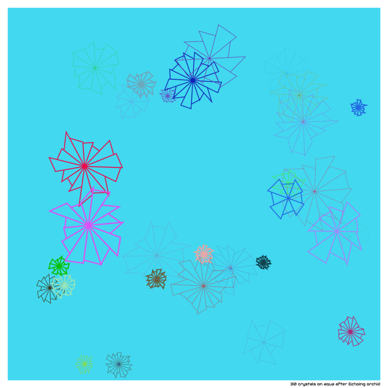 30 crystals on aqua after Echoing orchid