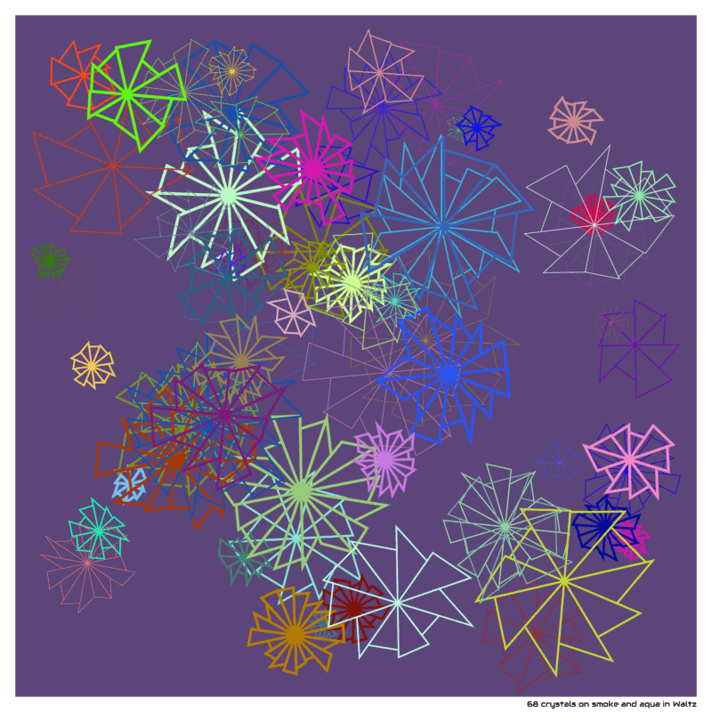 68 crystals on smoke and aqua in Waltz