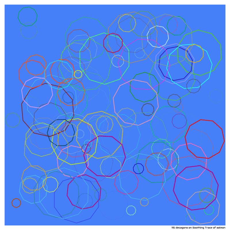 115 decagons on Soothing Trace of salmon