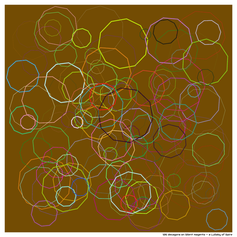 126 decagons on Silent magenta — a Lullaby of Spire