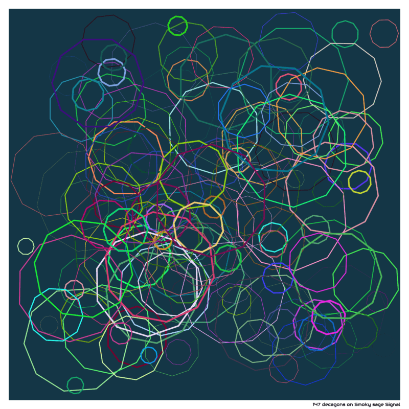 147 decagons on Smoky sage Signal