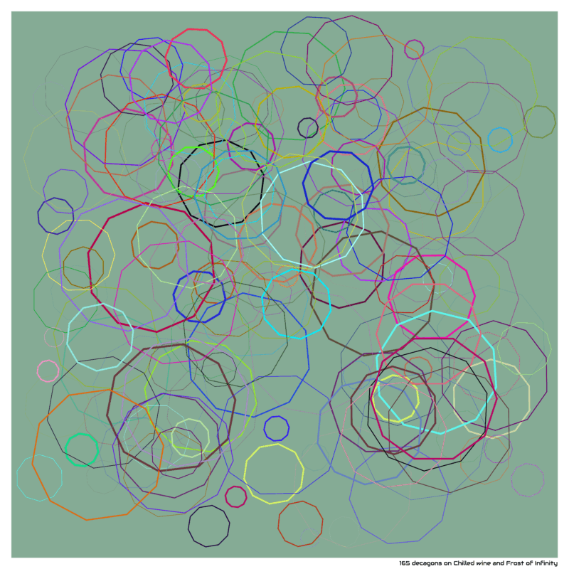 165 decagons on Chilled wine and Frost of Infinity