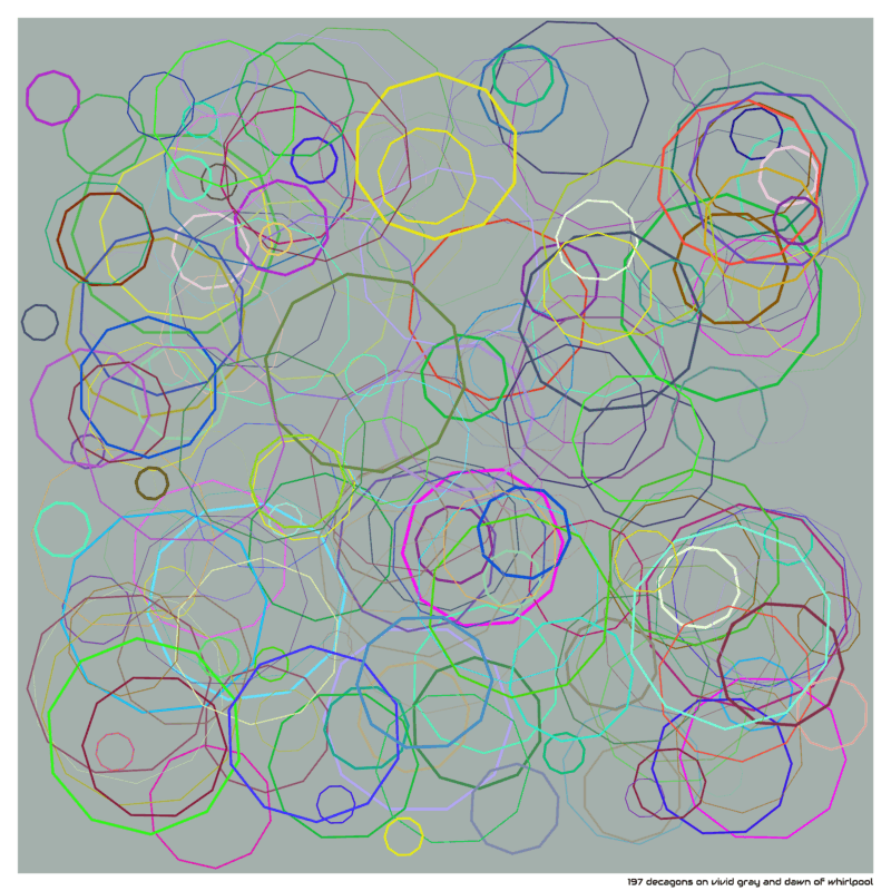 197 decagons on vivid gray and dawn of whirlpool