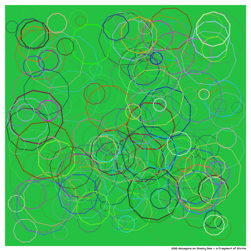 230 decagons on Smoky lime — a Fragment of Shrine