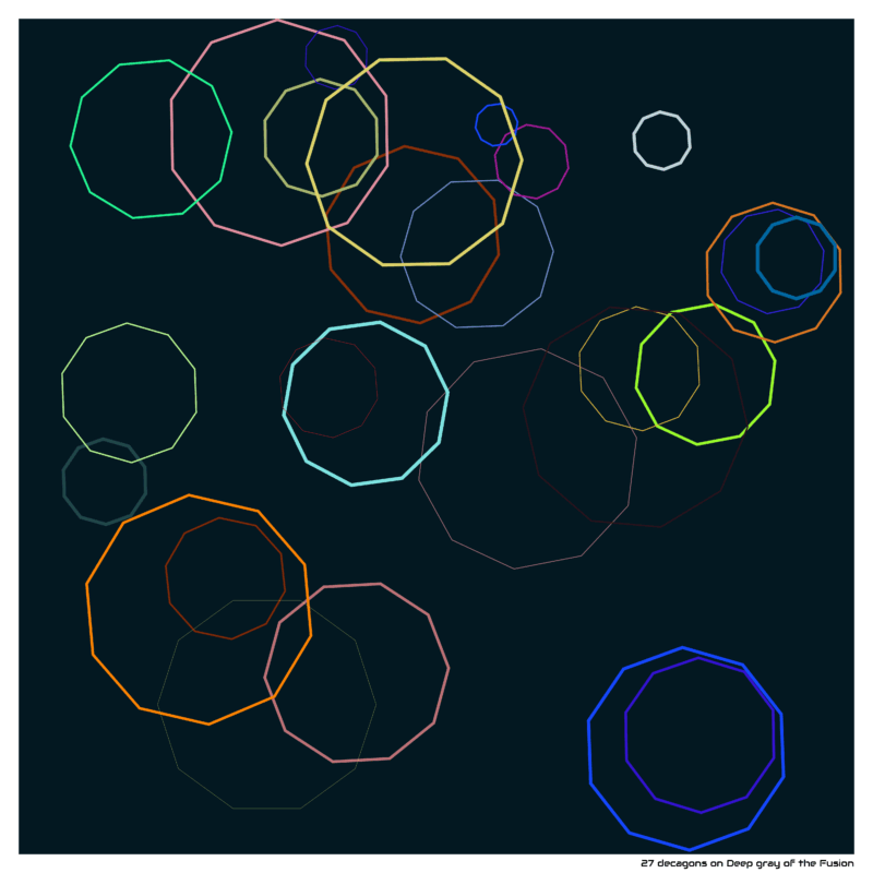 27 decagons on Deep gray of the Fusion