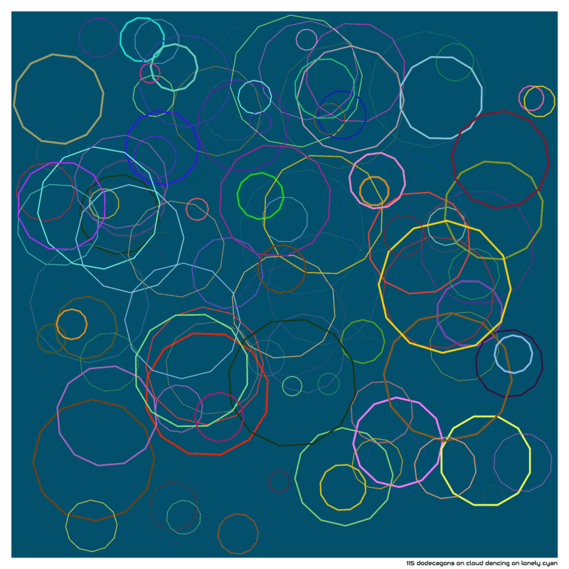 115 dodecagons on cloud dancing on lonely cyan