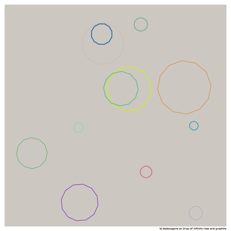 12 dodecagons on Drop of Infinite rose and graphite