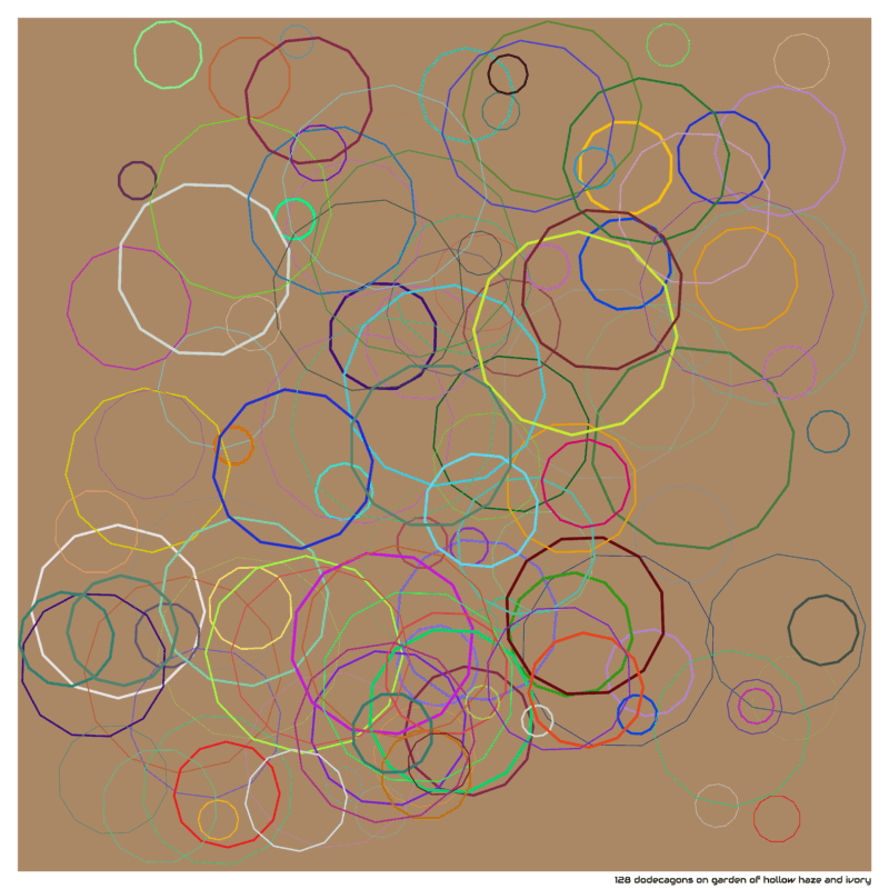 128 dodecagons on garden of hollow haze and ivory