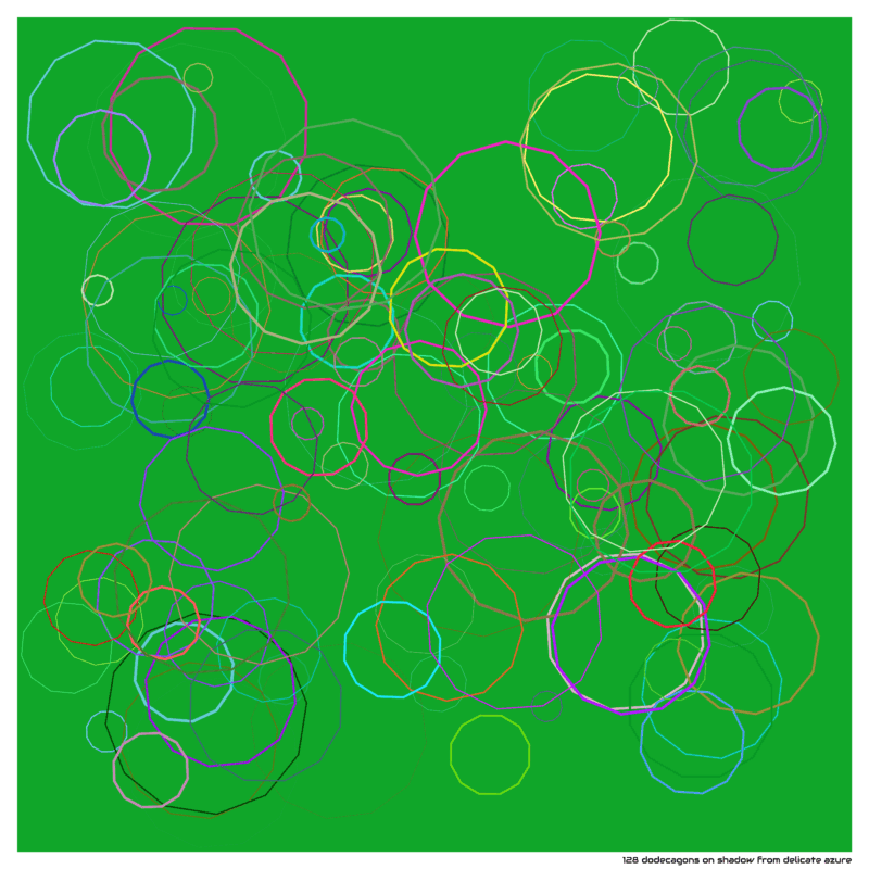128 dodecagons on shadow from delicate azure