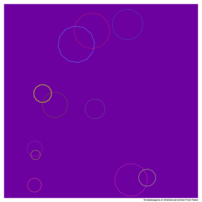 13 dodecagons on Stained periwinkle from Flame