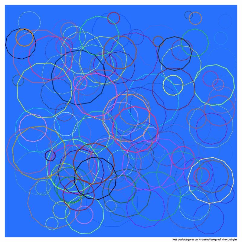 142 dodecagons on Frosted beige of the Delight