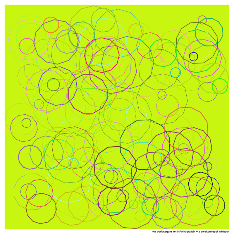 145 dodecagons on infinite peach — a awakening of whisper