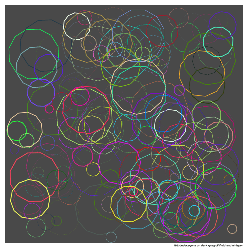 162 dodecagons on dark gray of field and whisper