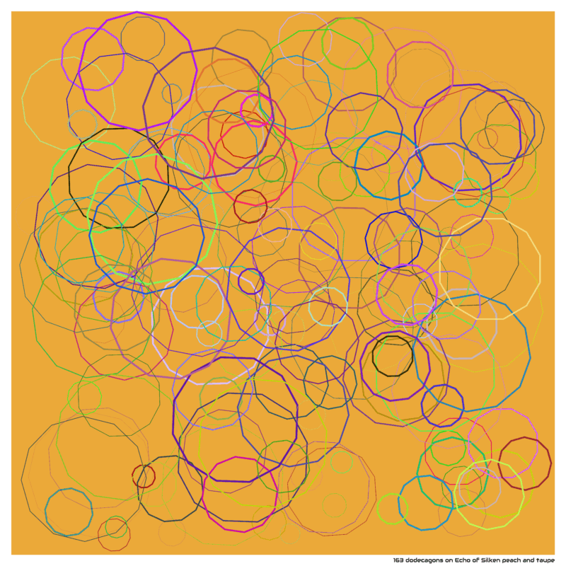 163 dodecagons on Echo of Silken peach and taupe