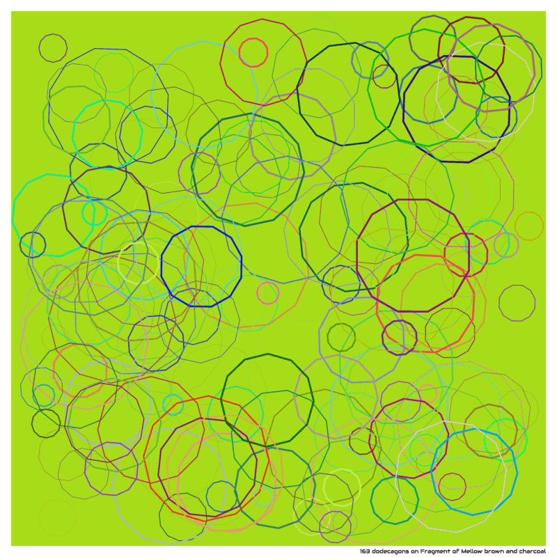 163 dodecagons on Fragment of Mellow brown and charcoal