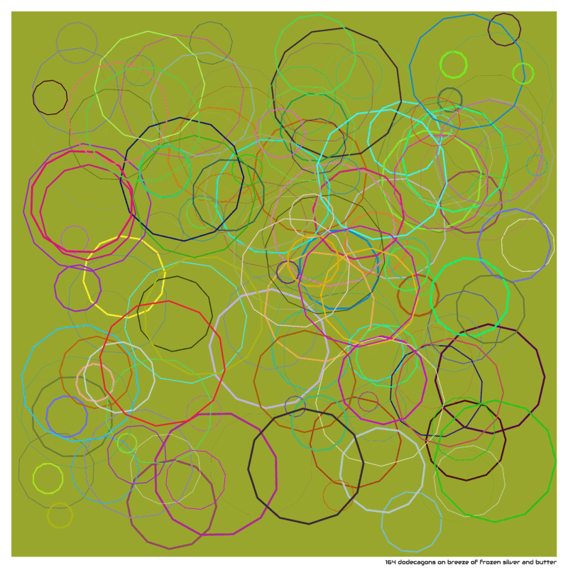 164 dodecagons on breeze of frozen silver and butter