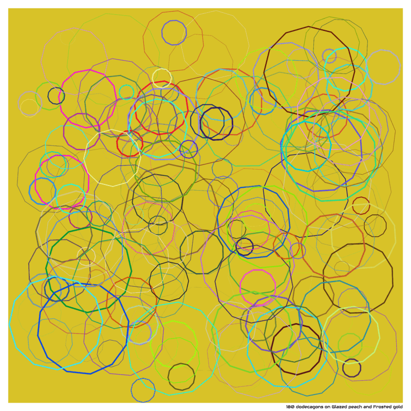 180 dodecagons on Glazed peach and Frosted gold