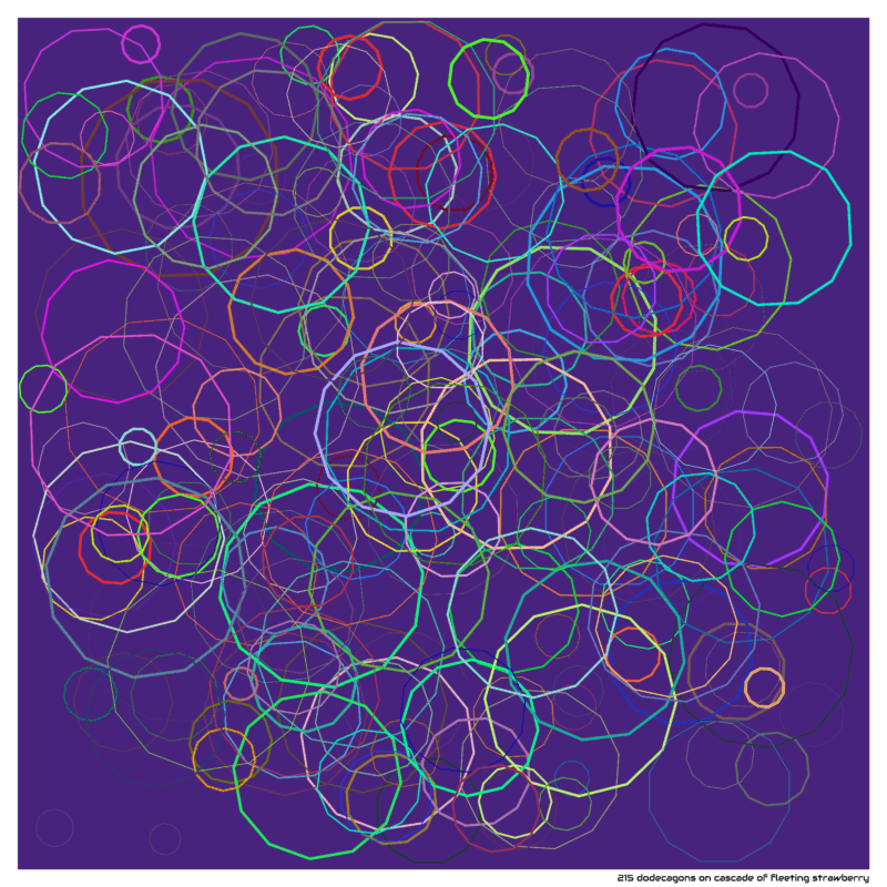 215 dodecagons on cascade of fleeting strawberry