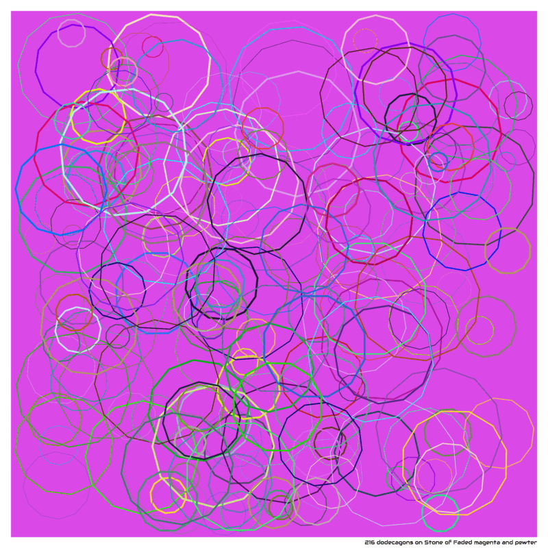 216 dodecagons on Stone of Faded magenta and pewter